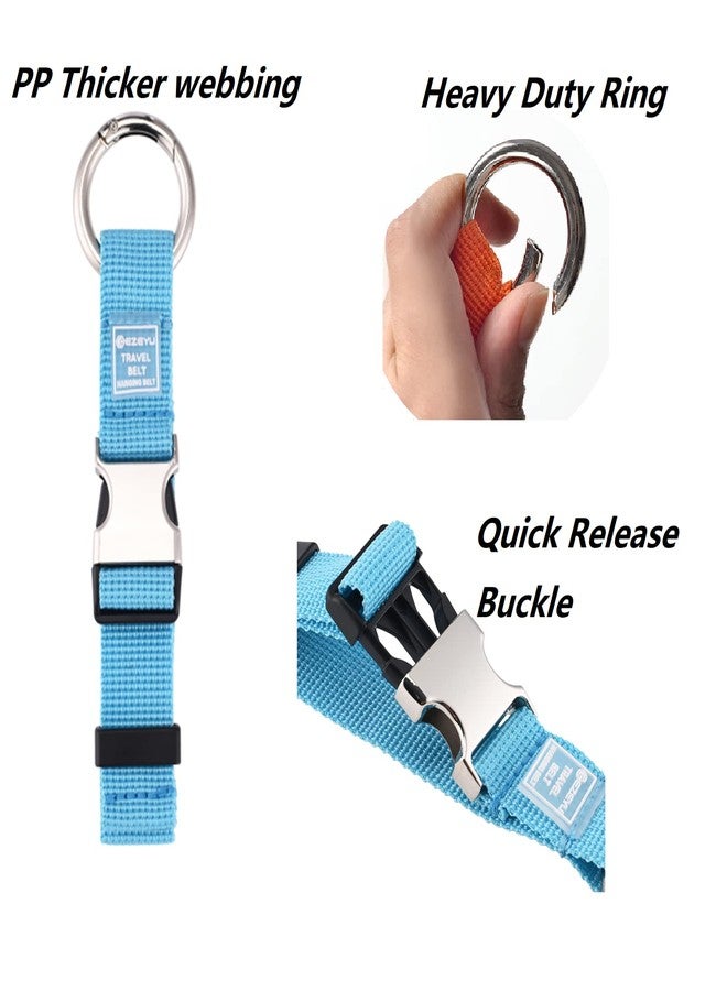 FABULWAY 3PCS Heavy Duty Add a Bag Luggage Straps Jacket Gripper 3PCS Luggage Tag Suitcase TravelTags with Name ID Card,Carry-on Luggage Belt Baggage Suitcase Straps Belts Travel Accessories (Blue) - Image 2